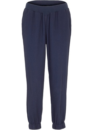 Leinenhose mit jerseybund - leinenhose,