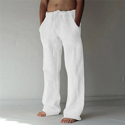 Lässige herren leinenhose mit - herren,
